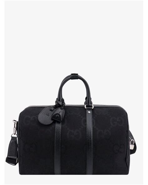 gucci mens black duffle bag|luxury black duffle bag men's.